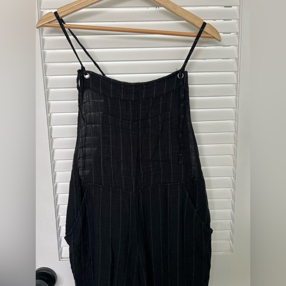 Billabong Black Pinstripe Jumpsuit